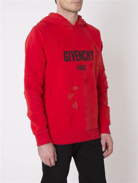 givenchy ripped hoodie red|reversible givenchy black hoodie.